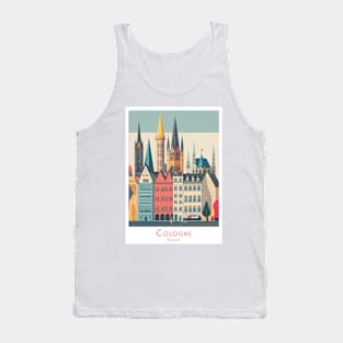 Cologne, Germany - minimalistic Vintage Retro Travel Poster Tank Top